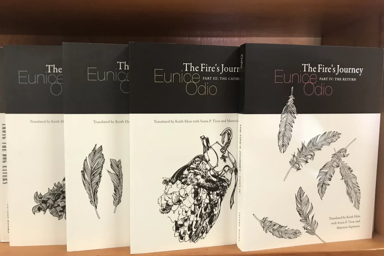 "Portada de 'The Fire's Journey' de Eunice Odio"