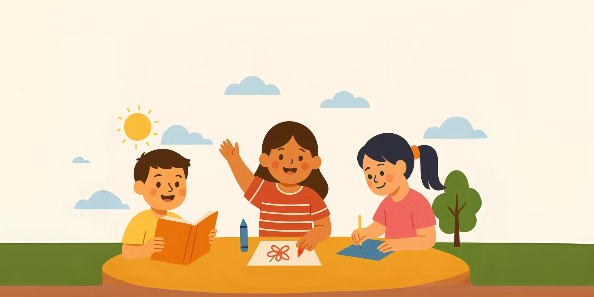 Niños participando en un campamento en español organizado por la AEO