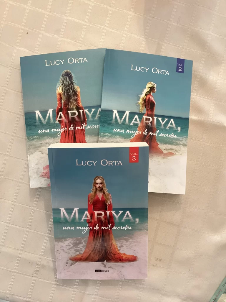 Portada de la trilogía Mariya, una mujer de mil secretos de Lucy Orta (Vol. 1-3).